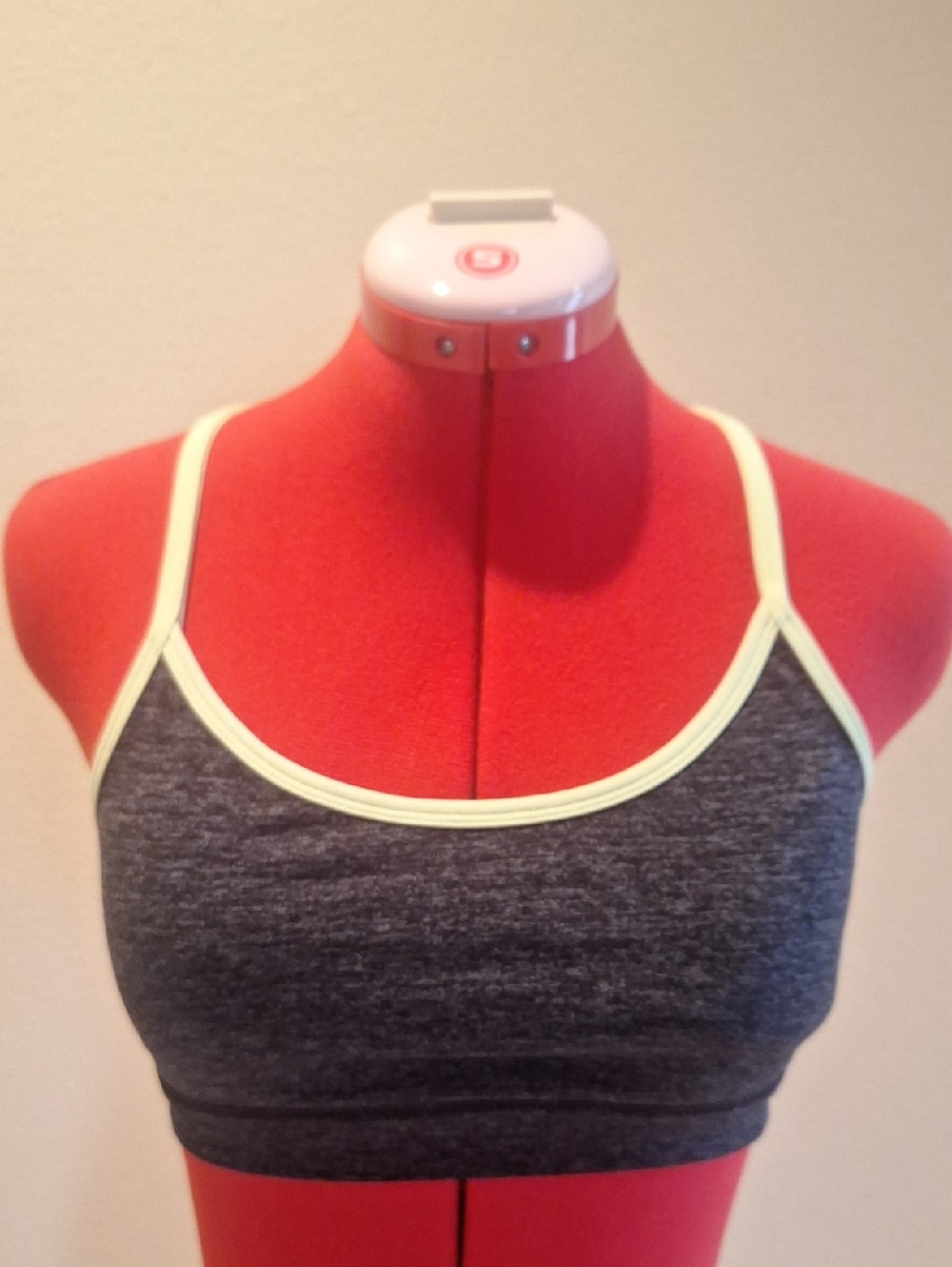 GapBody Charcole & Pale Yellow Trim Sports Bralette Size S
